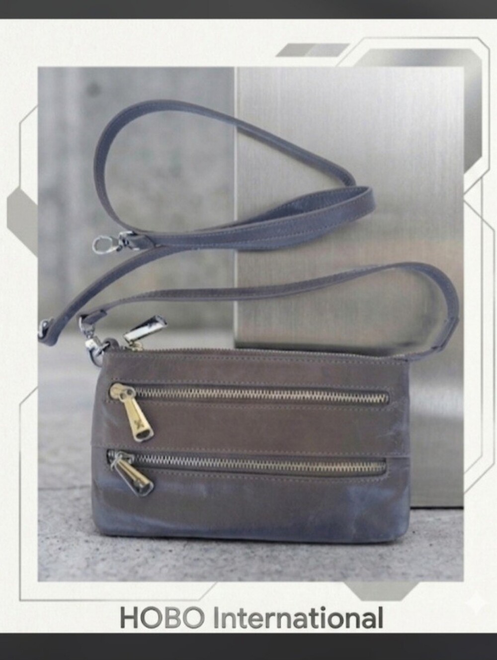 NEW Y2K HOBO Gray Leather Mini Crossbody Bag!!!